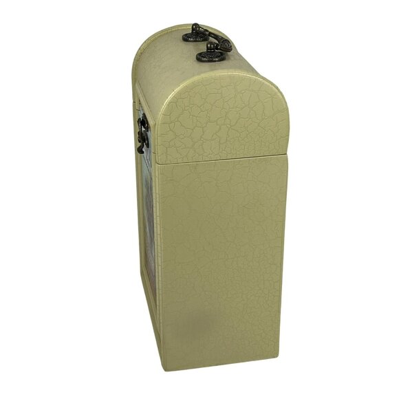 Wine Storage Case Box Beige Wood 2-Bottle Olive Oil Logo - Picture 3 of 9